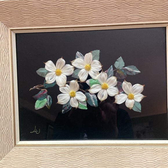 Vintage Floral Art Print in Textured Frame - Picture 2 of 16